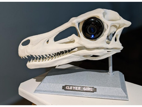 inteligente chica raptor interior soporte cámara luminaria montaje dinosaurio cráneo velociraptor yi 3d print model - Mito3D