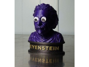 googly eyenstein plinto albert einstein busto ojo saltones ojos 3d print model - Mito3D