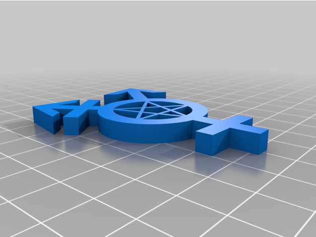 trans pentagrama transexuais 3D print model - Mito3D