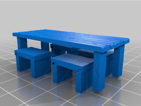 Tisch Stühle dnd Elemente dungeons dragons pathfinder Tabelle 3d print model - Mito3D