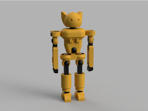 floppy boi - articulated robot toy cat joints support print place 3d print model - Mito3D