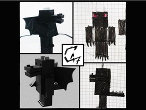 minecraft drago uomo bambini figurina c47 disegno kid 3d print model - Mito3D