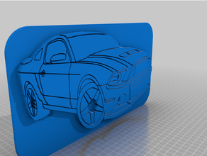 ford mustang keychain sign 3d print model - Mito3D