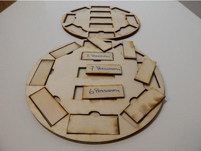 sitzordnung - planungstool -rundtisch 8 personen 3mm plywood inkscape 3d print model - Mito3D