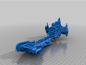 wrecked battle barge - bfg imperium terrain 40k battlefleet gothic junk ruin ship space warhammer 3d print model - Mito3D