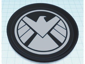 marvel's shield logo dual color coaster stackable marvel multi multicolor stack 3d print model - Mito3D