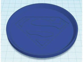 superman logo einzelne Farbe coaster stapelbar Achterbahn single stack 3d print model - Mito3D