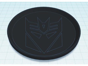 decepticon logo coaster trasformatori impilabile colore singolo stack 3d print model - Mito3D