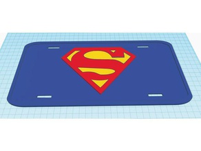 superman tri cor placa licença 3d print model - Mito3D