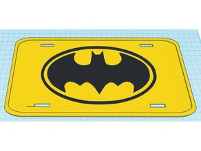batman dual color license plate logo 3d print model - Mito3D