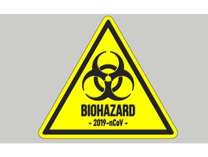 2019 wuhan Corona ncov biyolojik tehlike işareti işaret 3d print model - Mito3D