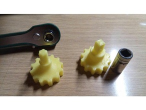 ratchet strumenti azionamento esagonale dado dentata 3d print model - Mito3D