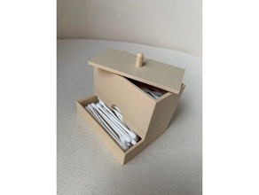 cotton swab holder bathroom box accessories organizer boite rangement coton tige distributeur utile 3d print model - Mito3D