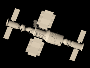 salyut 7 scaled fourty argentina argentine astronomia astronomy hoj scale progress roscosmos russian satellite model soviet union soyuz space station urss -7 3d print model - Mito3D