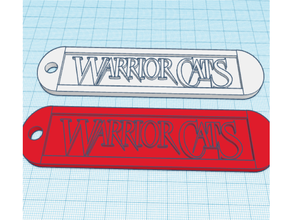 warrior cats book logo keychain cat chain erin hunter feline keychains pendant warriors 3d print model - Mito3D