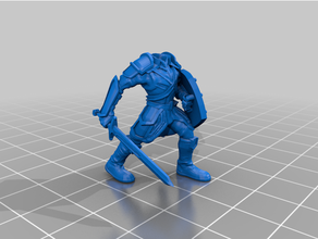katolan soldier - dragon prince fighter dnd miniature dungeons dragons guard pathfinder 3d print model - Mito3D