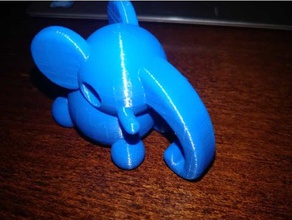élé phant adorable mignon l'éléphant flipper gratuit modèle mont phantom 3d print model - Mito3D