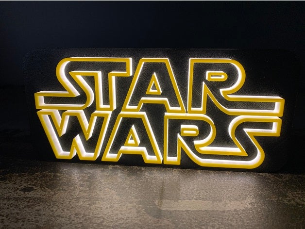star wars lâmpada led tira logotipo starwars 3D print model - Mito3D