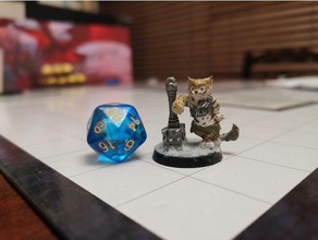 tabaxi grimalkin barbarian maul cat catfolk cute dd dnd dungeons dragons furry kitten mini miniature npc pathfinder roleplaying rpg tabletop 3d print model - Mito3D