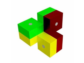 Würfel puzzle block Denkaufgabe brain teaser magnet 3d print model - Mito3D