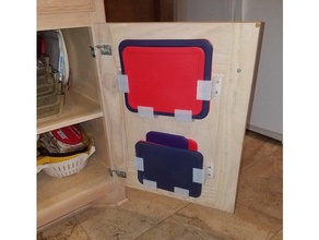 storage bracket lid holder cabinet door kitchen 3d print model - Mito3D