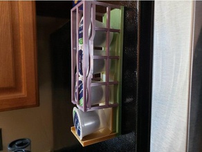 magnetic hanging k-cup storage - updated 02mar2020 dispenser fridge holder keurig k-pod cup pod magentic 3d print model - Mito3D