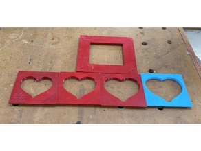 heart shaped router templates rout routing template valentine valentines wood woodwork woodworking 3d print model - Mito3D