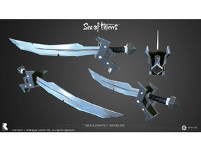 sea thieves hunter's cutlass pirate sword 3d print model - Mito3D