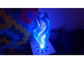 vaso blu lampada aria ambiente luce l'illuminazione d'ambiente arredamento fai flusso led spirale stampa modalità onda 3d print model - Mito3D