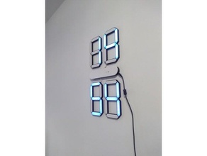 big segmentical clock arduino electronics handle rgb led thermometer wall ws2812b 3d print model - Mito3D
