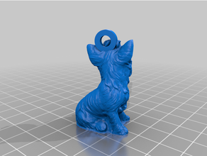 yorkshire llavero perro 3d print model - Mito3D