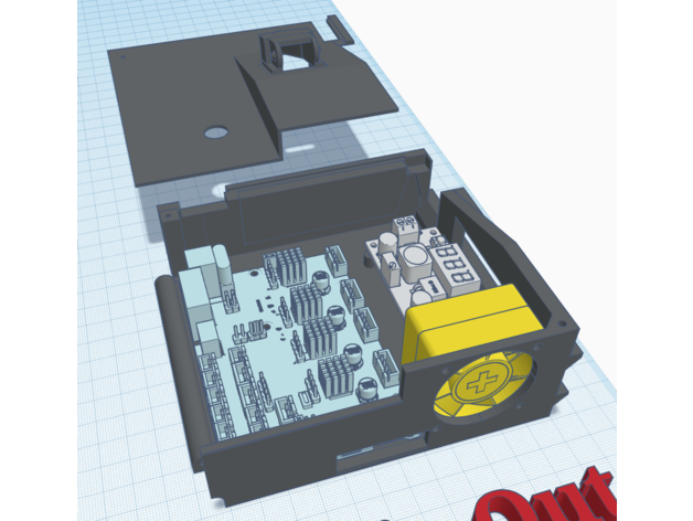 jomo ender 3 posterior electrónica caso remix funda teachingtech 3D print model - Mito3D