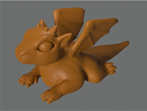 boris baby dragon creature drake fantasy model rpg sculpt 3d print model - Mito3D