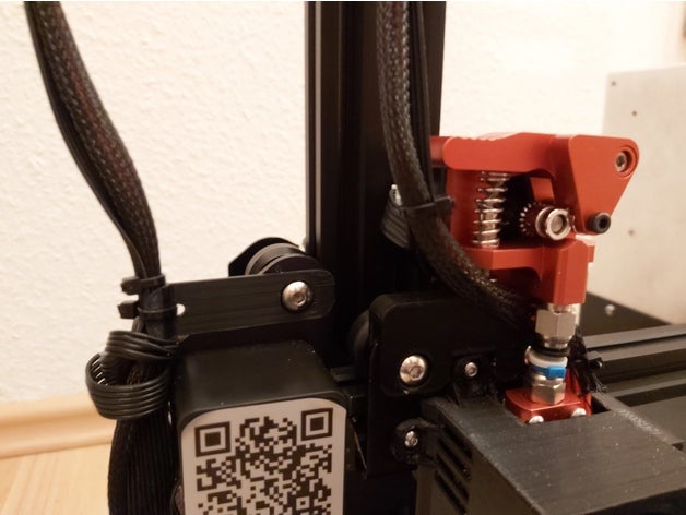 ender 3 - simple cable holder x-axis direct drive axis guide mount 3D print model - Mito3D