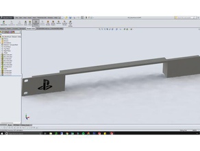 1u ps4 montage rack led logo 3d print model - Mito3D