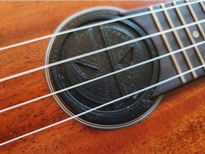 ukulele deadpool buraco som bloco logotipo música instrumento musical 3d print model - Mito3D