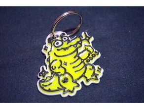 el lagarto oro Krokodil golden honduras keychain llavero 3d print model - Mito3D