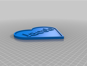 jacob 3d heart nametag nameplate - valentines day 14 february custom nominal plaque 3d print model - Mito3D
