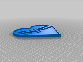 ryan corazón 3d tarjeta identificación placa tarjetas san valentín día 14 mes febrero etiqueta nombre encargo personalizado nominal 3d print model - Mito3D