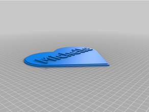 michelle 3d heart nametag nameplate - valentines day 14 february custom nominal plaque 3d print model - Mito3D