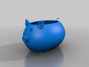 pig bowl 3d print model - Mito3D