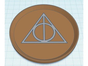 deathly hallows coaster dual stackable color stack 3d print model - Mito3D