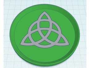 triquestra celtic knot dual color coaster stackable stack triquetra 3d print model - Mito3D