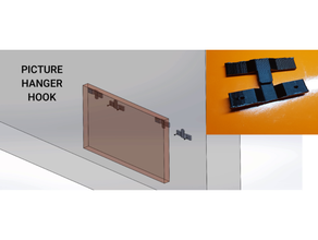 picture hanger hook - clip gancio appendiquadro clips frame holder hool household quadro square support 3d print model - Mito3D