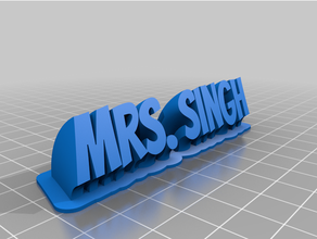 personalizzato spazzare piastra signora singh misura 3d print model - Mito3D