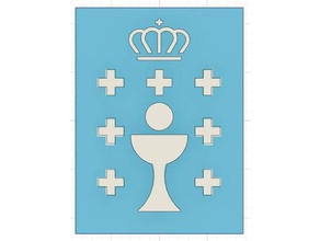 escudo galicia logo xunta shield spain comunidad gallega galician gallego logotipo 3d print model - Mito3D