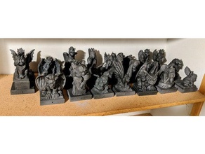 gargoyle post toppers - collection topper 3d print model - Mito3D