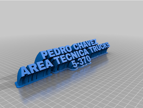 personnalisé balayage 2 lignes plaque texte 3d print model - Mito3D