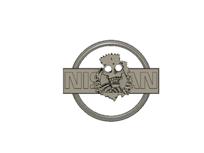 nissan insigne bart simpson badge simpsons 3d print model - Mito3D