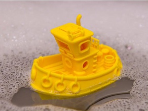 bathtub tug boat + hex nut weights bath bathroom benchy children float kids ship toy water 3d print model - Mito3D